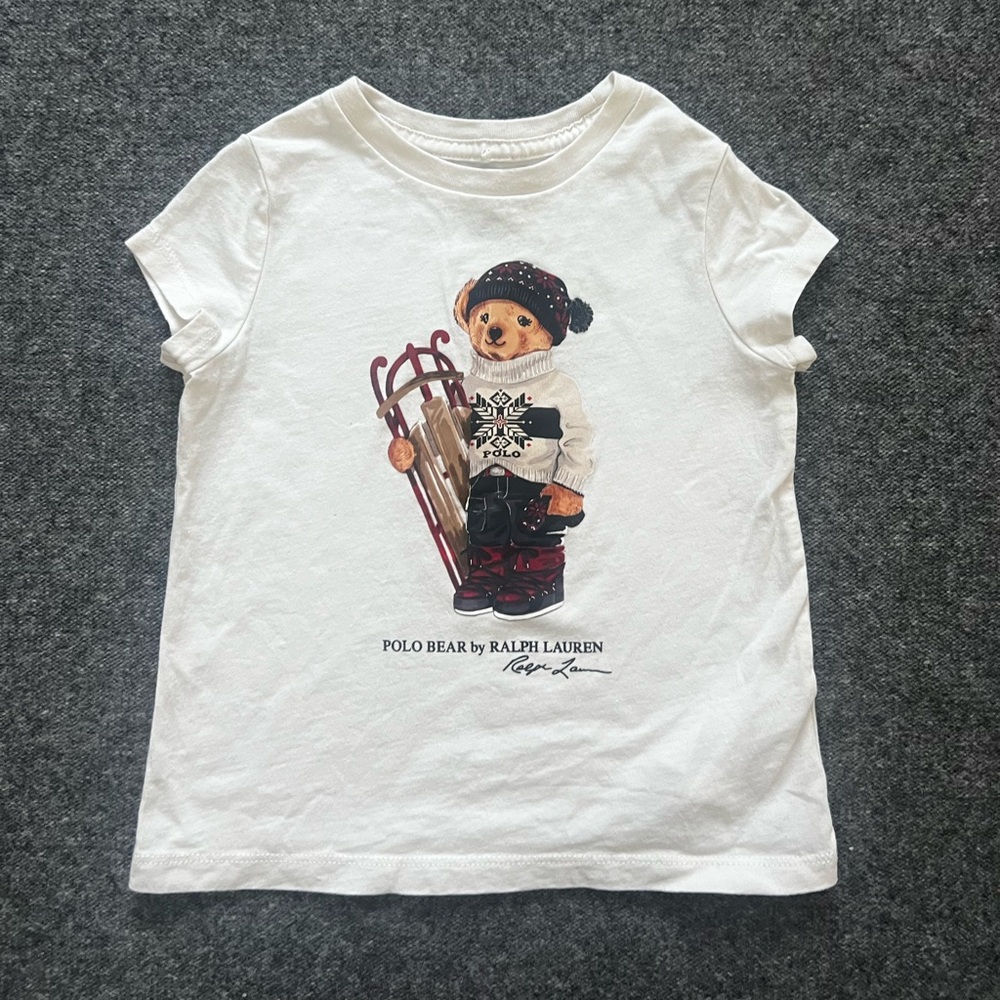 Ralph Lauren Kids White Polo Bear T-Shirt 2T